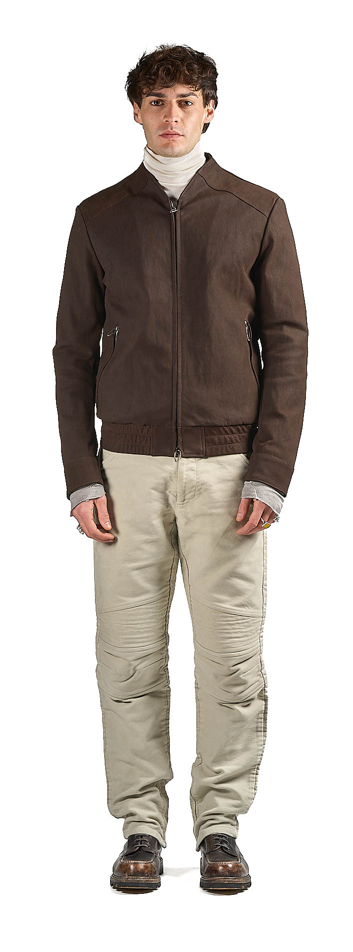 DANIELE BASTA LEATHER AND SILVER JACKET